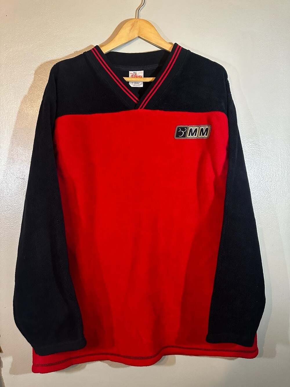 The Disney Store Fleece Pullover Size L Red Black Mickey Mouse